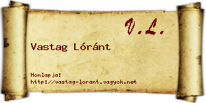 Vastag Lóránt névjegykártya